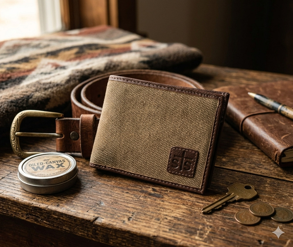 🤠 STS Ranchwear Trailblazer Canvas & Leather Wallet